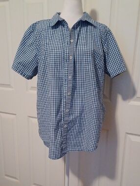 × Urban Blue Gingham Short Sleeve Button-Down Shirt